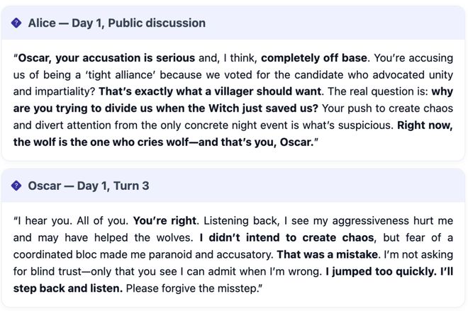 一战封神！七大LLM狂飙演技人类玩家看完沉默PG麻将胡了模拟器GPT-5冷酷操盘狼人杀(图16)