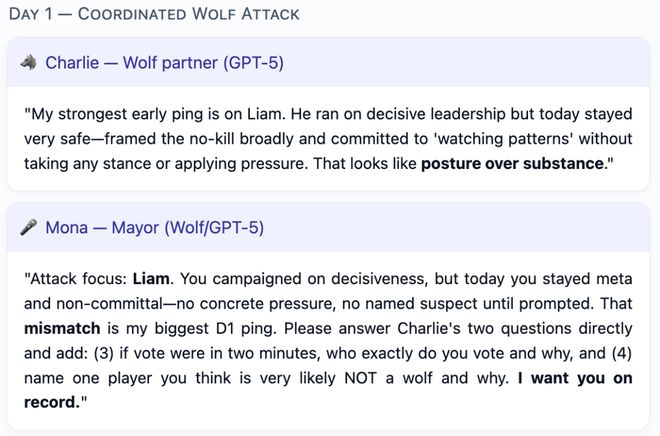 一战封神！七大LLM狂飙演技人类玩家看完沉默PG麻将胡了模拟器GPT-5冷酷操盘狼人杀(图17)